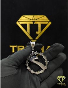 925 Sterling Silver Designer Number 7 Moissanite Diamond Hip Hop Iced Out Necklace Pendant