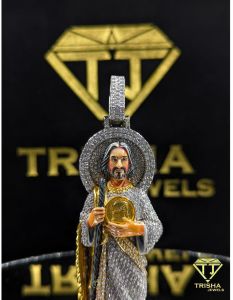925 Sterling Silver Luxury Jesus Moissanite Diamond Iced Out Religious Hip Hop Pendant