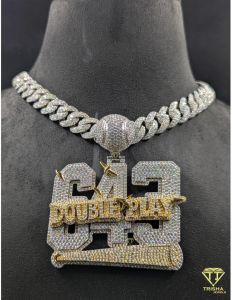 925 Sterling Silver Custom Name Moissanite Diamonds Hip Hop Statement Jewelry Pendant