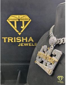 925 Sterling Silver Custom Name Moissanite Diamonds Hip Hop Statement Jewelry Pendant