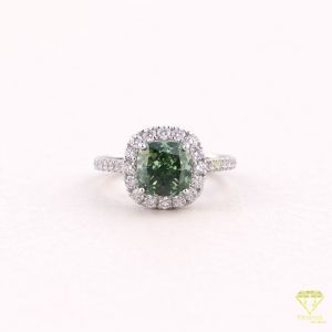 925 Sterling Silver Moissanite Diamond Green Gem Stone Ring