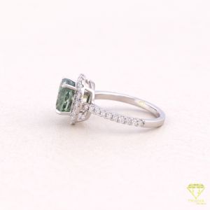 925 Sterling Silver Moissanite Diamond Green Gem Stone Ring