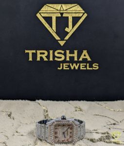 Exclusive Fully Iced Out Silver VVS Moissanite Diamond Watch