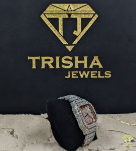 Exclusive Fully Iced Out Silver VVS Moissanite Diamond Watch
