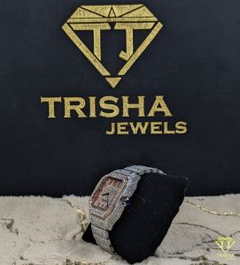 Exclusive Fully Iced Out Silver VVS Moissanite Diamond Watch