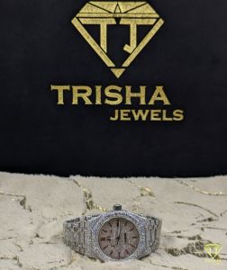 Exclusive Custom Red Index Dial Fully Iced Out VVS Moissanite Diamond Watch