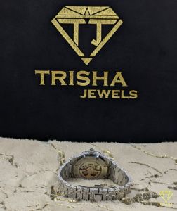 Exclusive Custom Red Index Dial Fully Iced Out VVS Moissanite Diamond Watch