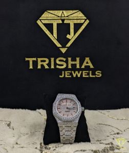 Exclusive Custom Red Index Dial Fully Iced Out VVS Moissanite Diamond Watch