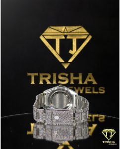 Exclusive Custom Red Fully Iced Out VVS Moissanite Diamond Watch