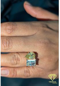 925 Sterling Silver VVS Moissanite Diamond Exclusive Pear Cut Ring
