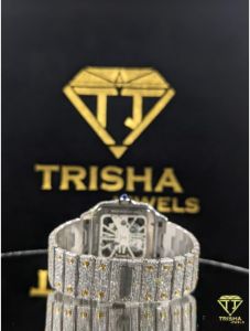 Fully Iced Out Gold Silver Skeleton Dial VVS Moissanite Diamond Luxury Hip Hop Watch