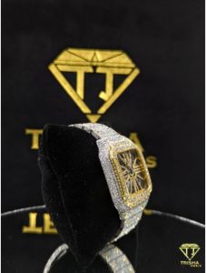 Fully Iced Out Gold Silver Skeleton Dial VVS Moissanite Diamond Luxury Hip Hop Watch