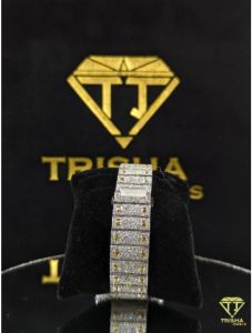 Fully Iced Out Gold Silver Skeleton Dial VVS Moissanite Diamond Luxury Hip Hop Watch
