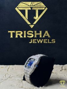Fully Iced Out Automatic Blue Dial Moissanite Watch