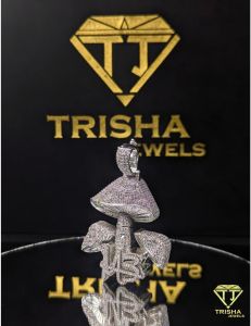 925 Sterling Silver Hip Hop Fully Iced Out Moissanite Diamond Mushroom Pendant