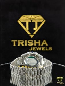 Fully Iced Out Silver Ice Blue Dial VVS Moissanite Diamond Luxury Hip Hop Watch