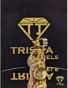 Premium Gold Plated Iced Out VVS Moissanite Diamonds 925 Sterling Silver Pendant