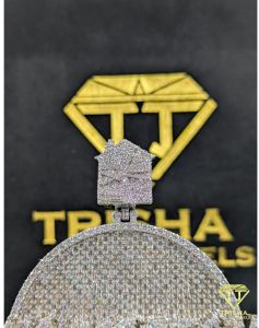Personalized Round Name VVS Moissanite Diamonds 925 Sterling Silver Pendant