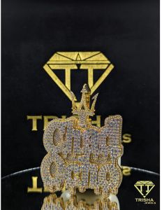 925 Sterling Silver Chad Ocho Letter Moissanite Diamond Iced Out Hip Hop Pendant