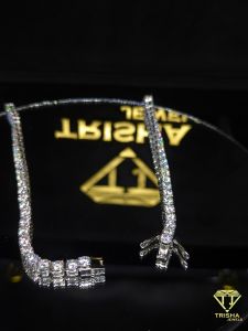 925 Sterling Silver Hip Hop Moissanite Diamond Iced Out Tennis Chain