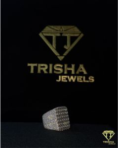 Moissanite Diamonds 925 Sterling Bling Hip Hop Style Iced Square Ring