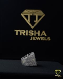 Moissanite Diamonds 925 Sterling Bling Hip Hop Style Iced Square Ring