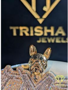 925 Sterling Silver Dog Head Bail Moissanite Diamond Hip Hop Pendant