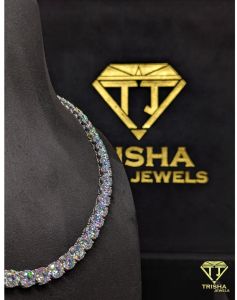 925 Sterling Silver VVS Moissanite Diamond Iced Out Hip Hop Tennis Chain Necklace