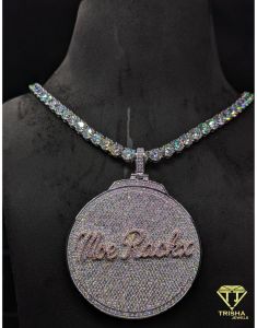 925 Sterling Silver VVS Moissanite Diamond Iced Out Hip Hop Tennis Chain Necklace