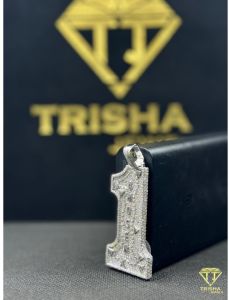 VVS Moissanite Diamond Micro Pave 925 Sterling Silver Fine Charm Pendant