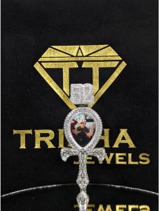 925 Sterling Silver Iced Ankh Cross Memorial Moissanite Diamond Pendant