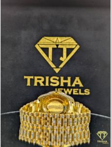 Luxury Fully Iced Out Gold VVS Moissanite Diamond Hip Hop Watch
