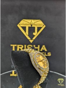 Luxury Fully Iced Out Gold VVS Moissanite Diamond Hip Hop Watch