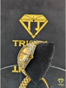 Luxury Fully Iced Out Gold VVS Moissanite Diamond Hip Hop Watch