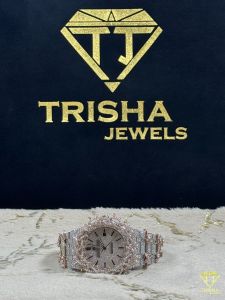Custom Iced Out Moissanite Diamond Rose Gold Thorn Wrist Watch