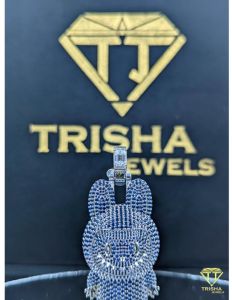 Labubu Charm Iced Out Full Moissanite Diamond Luxury Hip Hop Sparkling Statement Pendant