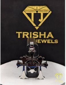 925 sterling silver iced out triple cross moissanite diamond hip hop pendant