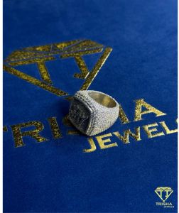 925 Sterling Silver VVS Moissanite Diamond Hip Hop Iced Out Ring