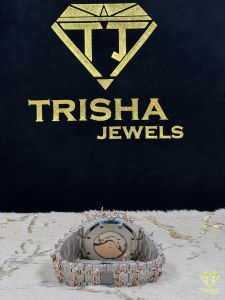 Iced out VVS White Gold Moissanite Diamond Automatic Bust Down Watch