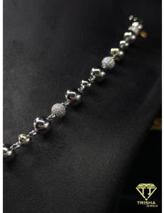 925 Sterling Silver Moissanite Diamond Hip Hop Iced Out Beaded Ball Chain Necklace