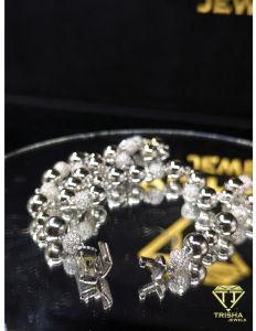 925 Sterling Silver Moissanite Diamond Hip Hop Iced Out Beaded Ball Chain Necklace