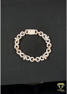 925 Sterling Silver VVS Moissanite Diamond Hip Hop Style Luxury Cuban Bracelet