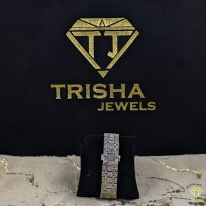 Luxury Fully Iced Out Two Tone Gold VVS Moissanite Diamond Watch
