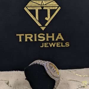 Luxury Fully Iced Out Two Tone Gold VVS Moissanite Diamond Watch