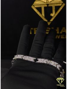 925 Sterling Silver VVS Moissanite Diamond Hip Hop Style Iced Out Bracelet