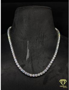 925 Sterling Silver Moissanite Diamond Iced Out Hip Hop Tennis Chain Necklace