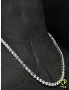 925 Sterling Silver Moissanite Diamond Iced Out Hip Hop Tennis Chain Necklace