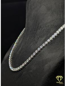 925 Sterling Silver Moissanite Diamond Iced Out Hip Hop Tennis Chain Necklace