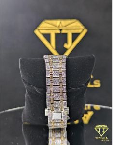 Luxury Bust Down Two Tone Gold Silver VVS1 Moissanite Diamond Watch