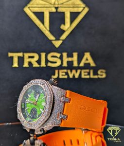 Luxury Custom Iced Out Rubber Strap VVS Moissanite Diamond Hip Hop Watch